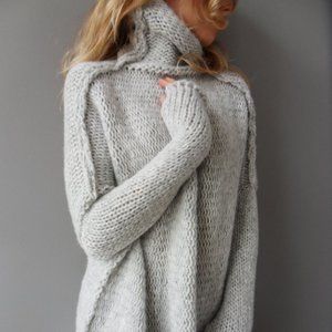 Oversized Chunky Alpaca Wool Knit Sweater